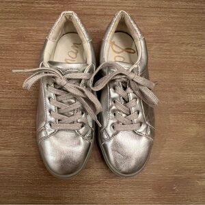 Sam Edelman Metallic Silver Sneakers